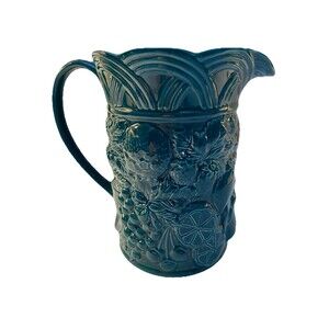 Vintage Jay Willfred Majolica Fruit Grapes Pitcher  by Andrea Sadek Portugal